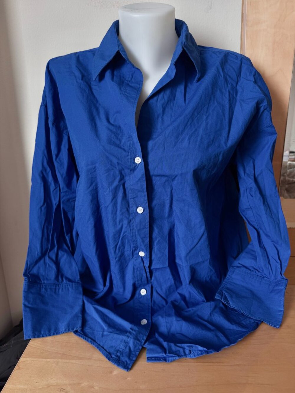 Bright Blue Zara Long Sleeved Button Down (Women's XS)